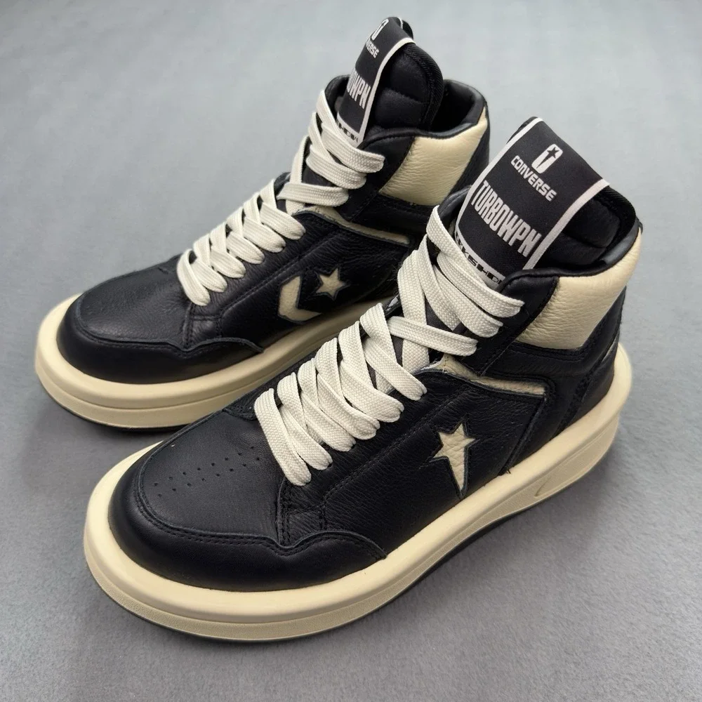 Converse Rick Owens DRKSHDW TURBOWPN Mid Black White Size 8 Womens A03945C